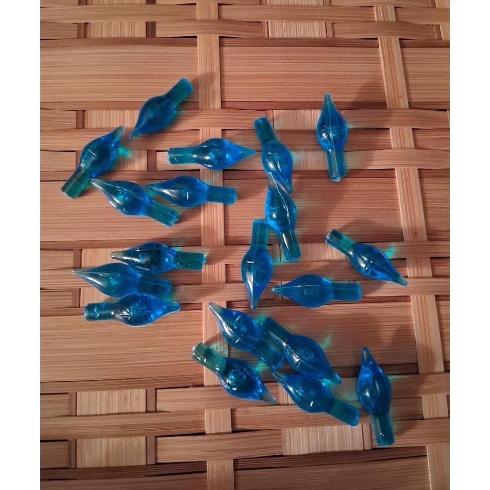 Lot of 19 Vintage Blue Flame Ceramic Christmas Tree Replacement Light Pegs
